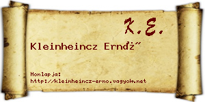 Kleinheincz Ernő névjegykártya