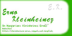 erno kleinheincz business card